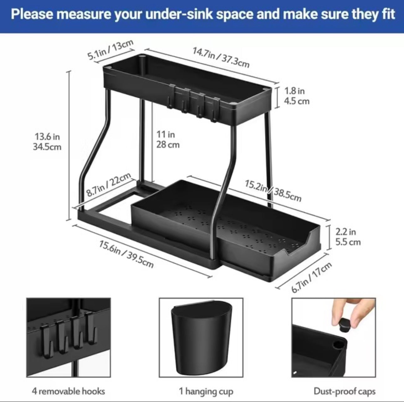 Kitchen Storage Under Sink Organizer